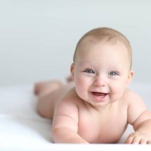 Smiling Newborn on Tummy