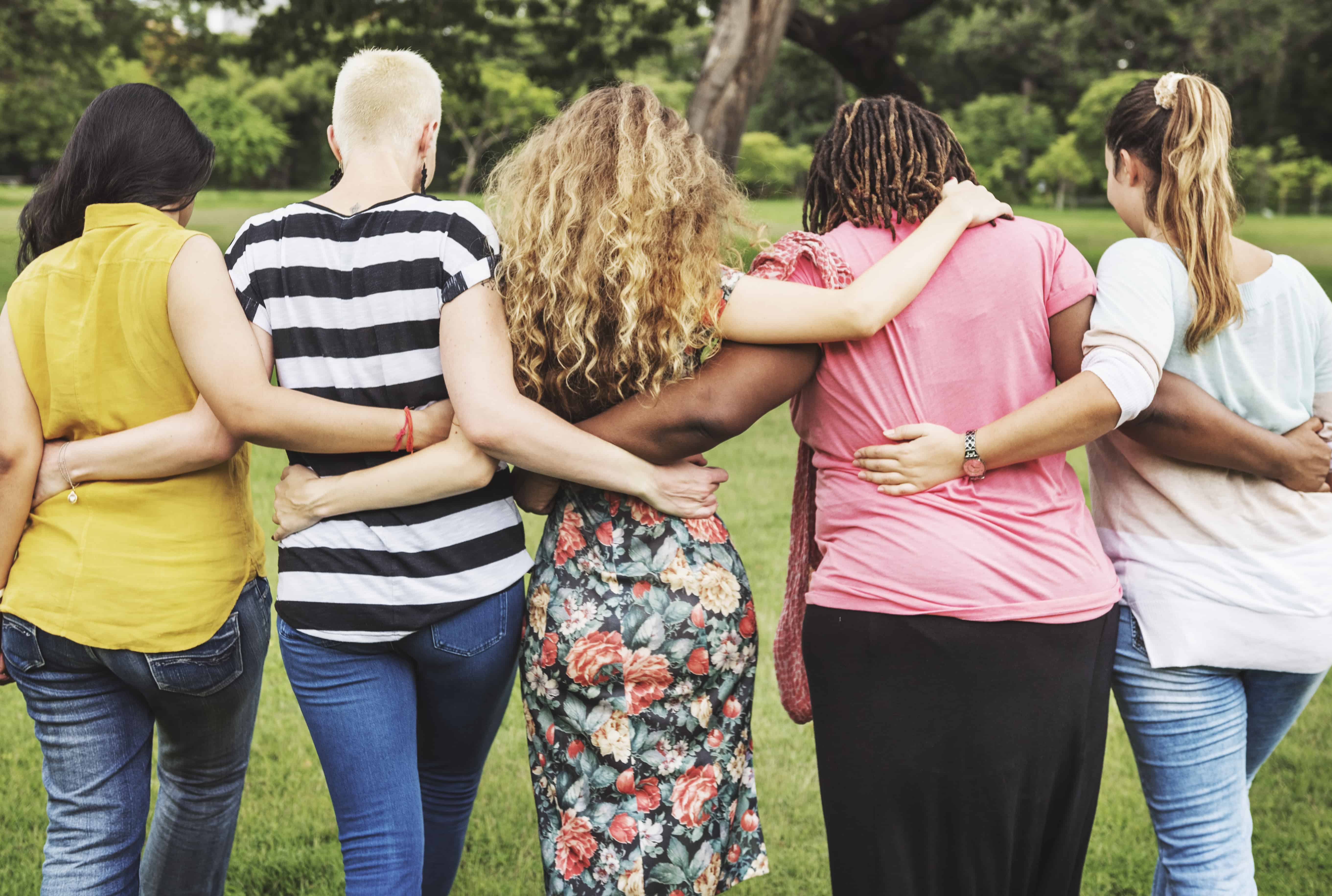 A group of women supporting each other